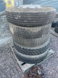 5] USED TRUCK TIRES, 11R24.5 TIRE ASSORTMENT