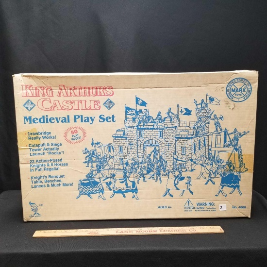 Marx King Arthur's Castle Medieval Play Set in box