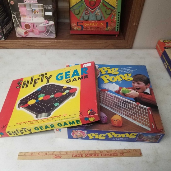 Shifty Gear & Pig Pong Games in boxes