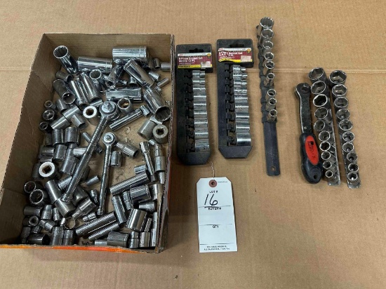 9 piece 3/8 metric and standard socket sets, other 3/8 metric sockets,... (2)... ...3/8 ratchets, pl