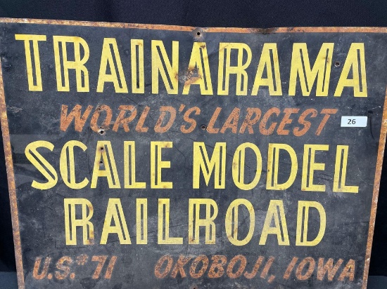 Metal TrainARama Sign-2 ft x 18''T
