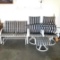 PATIO SET inc. LOVE SEAT, [2] CHAIRS, FOOT STOOL, and UMBRELLA