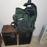 STEREO SPEAKERS and DUFFLE BAG
