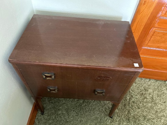 Mangle iron, 2 drawer dresser.