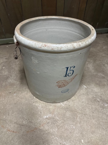 Redwing 15 gallon crock, 2 handles (nice).