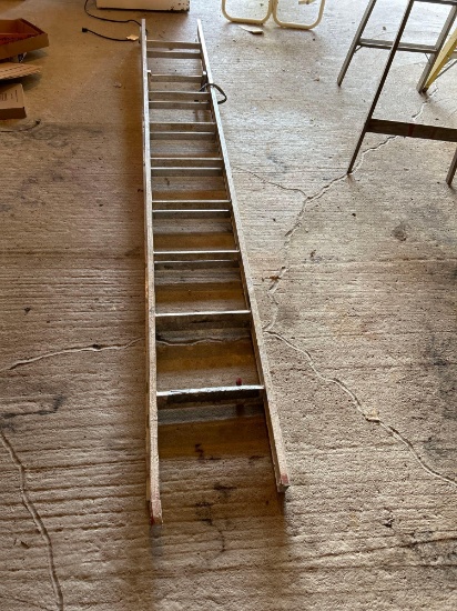 Two hammers and miscellaneous, 20 foot extension ladder.