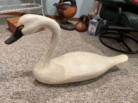 Charles Jobes Wooden Swan- 31''L X 19''T