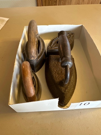 Assorted sad irons.