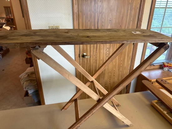 Wash board, wooden folding ironing board and table top wood ironing board.