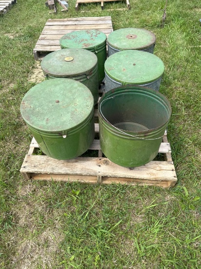 VINTAGE TIN PLANTER BOXES w/ LIDS