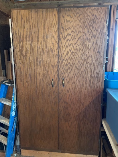 Wood Storage Cabinet, 4' Wide x 7' Tall x 26'' Deep (From Marathon, Iowa School).