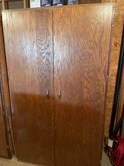 Wood Storage Cabinet, 4' Wide x 7' Tall x 26'' Deep (From Marathon, Iowa School).