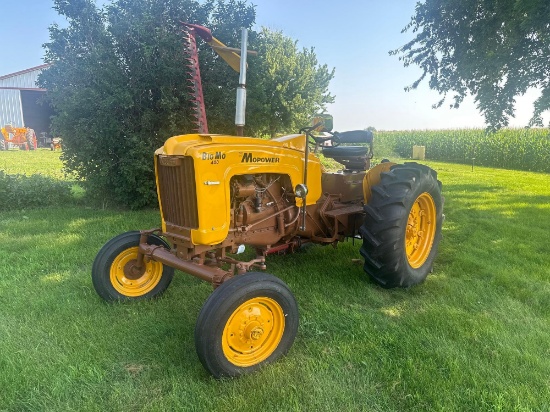 MINNEAPOLIS MOLINE "BIG MO 400" TRACTOR and SIDE BAR MOWER
