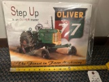 Metal sign of Oliver 77 Tractor