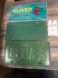 Oliver metal license plates