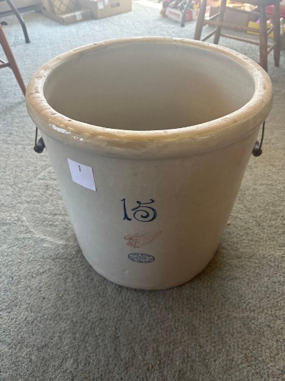 Red Wing 15 gallon crock with double wire handles. (NICE!!)