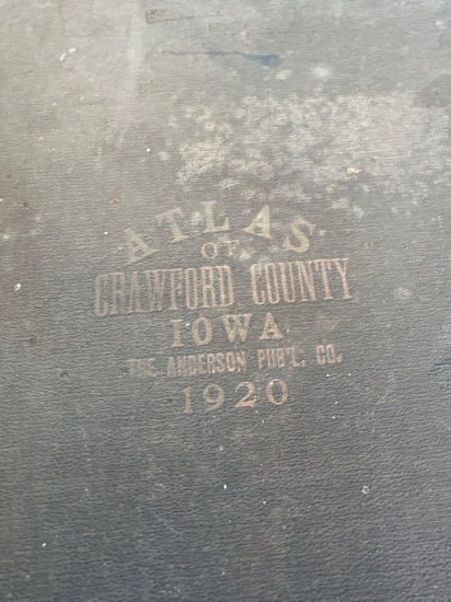 1920 Crawford County Iowa Atlas and Firestone World Atlas.... Shipping