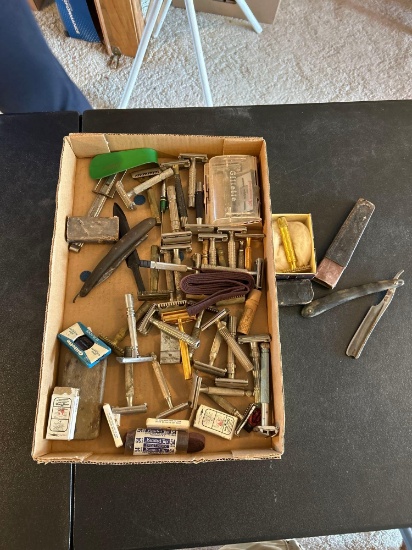 Used Razor Container Gillette Razor in Original Container, Straight Edge Razors, and Box ...