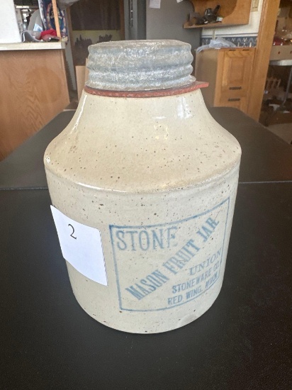 Stone Mason 1/2 gallon fruit jar from Union Stoneware Co. Red Wing, Mn, Pat....January 24, 1899