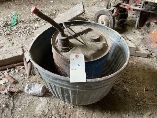 Bu. Basket and Champlin gas can