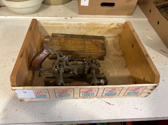 Stanley No. 55 Universal Planer with wood box full of cutters!!!!... Nice. Shipping