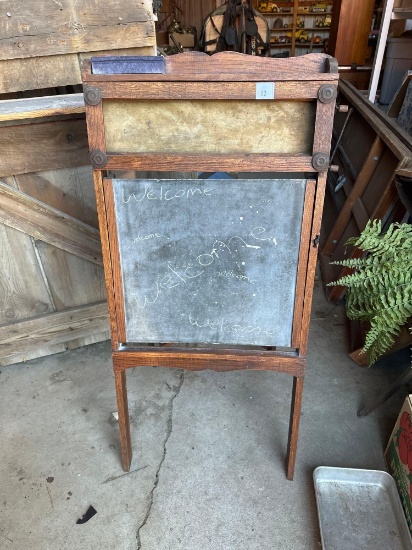Vintage kids chalkboard easel.
