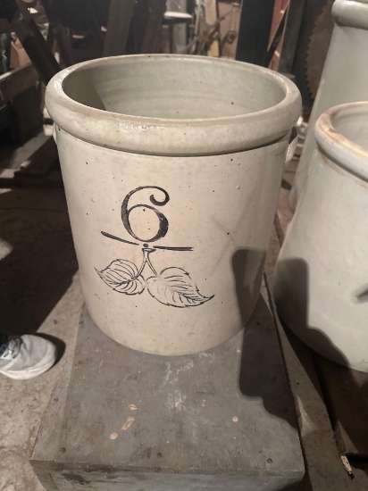 Union Stoneware 1890's 6 gallon crock with elephant ears.... Excellent.