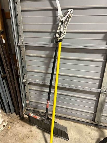 snow shovel, tree pruner