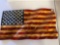 Wooden Hand Carved and Painted US Flag, 13