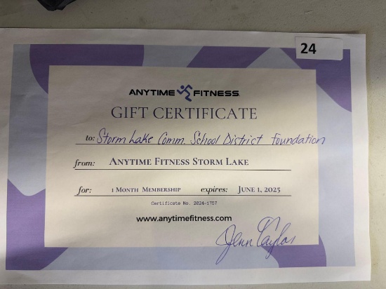1 Month Membership to Anytime Fitness