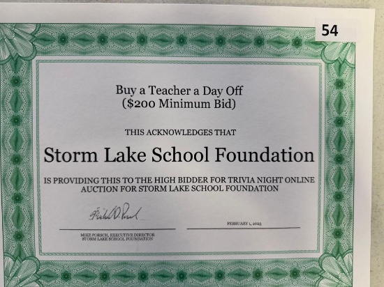 Buy a Teacher a Day Off Certificate