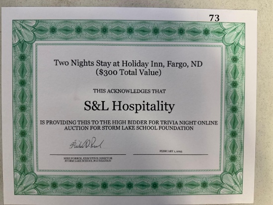 Two Nights Stay at Holiday Inn in Fargo, ND