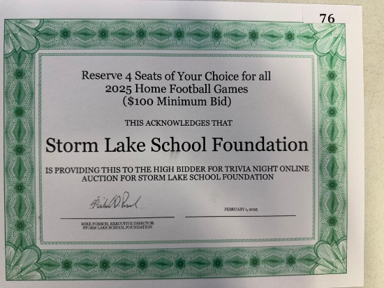 Reserve 4 Seats of your Choice for all 2025 Home Football Games