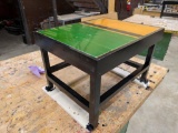 Table made from Storm Lake High School Gym Floor, 21'' x 28'' and 18'' tall
