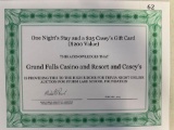 Grand Falls Casino and Resort and Casey's Gift Certificate