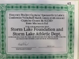 Honorary Student Captains Sponsor for a Lakes Conference Home Volleyball match