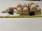 Handcrafted wood round bale cart