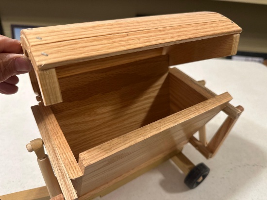 Handcrafted wood forage wagon