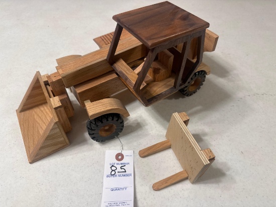 Handcrafted wood telehandler