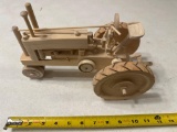 Handcrafted wood JD Tractor