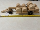 Handcrafted wood round bale cart