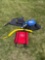 Assorted life jackets, safety floats