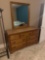 54 inches W 18 D 22H with square attached mirror it's all right