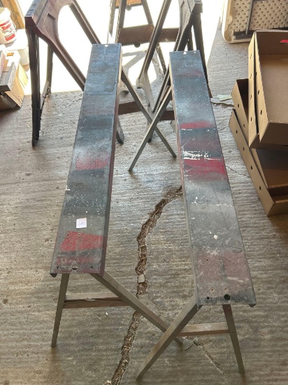 2 metal saw horses