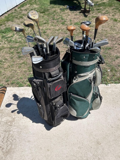 ASSORTMENT GOLF CLUBS AND BAGS