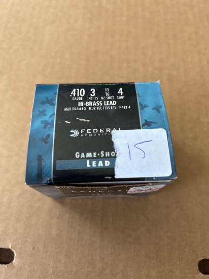 partial box Federal .410 shotgun ammunition 4 shot 3 inch