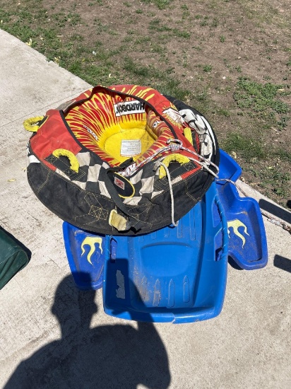 inflatable tube, sled