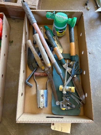 Sprinkler, tree clipper, miracle grow sprayer