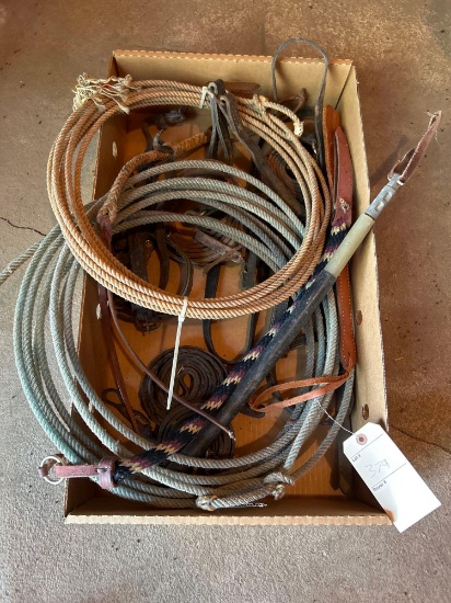 Assorted lariats, leather lead ropes Shipping