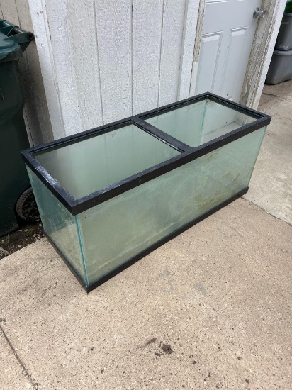 Trash can, folding chairs, step stool, padded chair, 75 gal fish tank